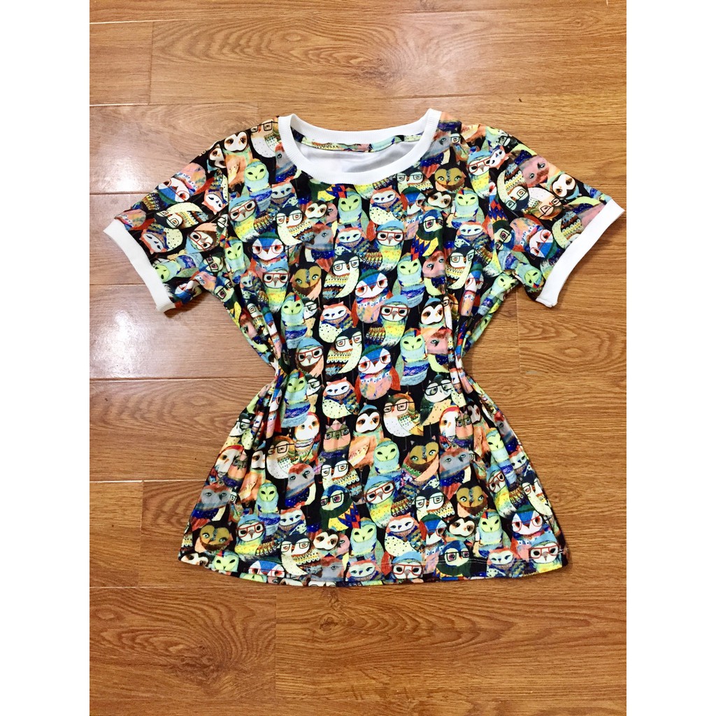 Áo phông cú mèo 100% cotton cực nét
