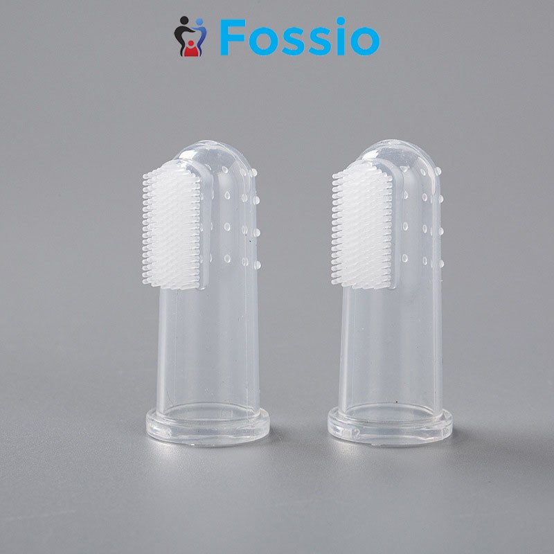 Bàn chải silicon xỏ ngón cho bé, tưa lưỡi làm sạch miệng cho bé từ 0 - 2 tuổi - FOSSIO