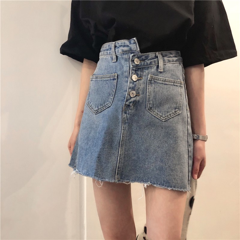 chân váy bò ulzzang order chân váy jean ngắn cạp lệch dáng hàn quốc ẢNH THẬT CUỐI HÌNH | WebRaoVat - webraovat.net.vn