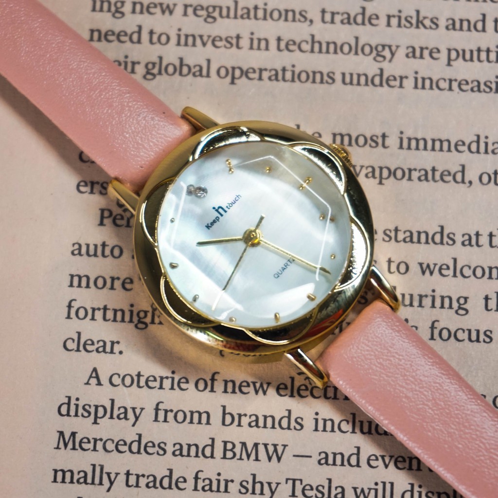 [CÓ VIDEO - ẢNH THẬT] Đồng hồ nữ Keep In Touch 8008 dây da mặt tròn đa giác | BigBuy360 - bigbuy360.vn