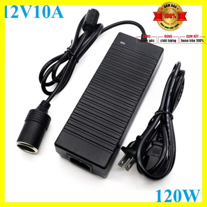 Bộ chuyển đổi nguồn điện BYM-128 từ 220V sang 12V-10A công suất 120W - Đầu ra dạng chân tẩu ô tô