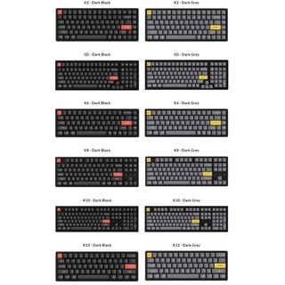 Bộ Keycap Keychron PBT Double Shot OSA Profile (Dark Black / Dark Gray)