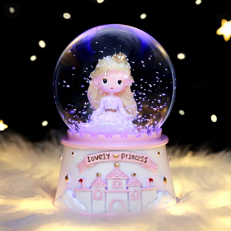 Hộp Nhạc Quả Cầu Pha Lê Tanabata Quà Tặng Sinh Nhật/Ngày Lễ Tình Nhân/Bạn Gái/Bé Gái Màu Hồng