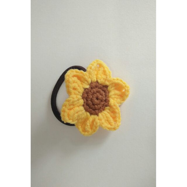 Dây cột tóc handmade hoa hướng dương bằng len🌻