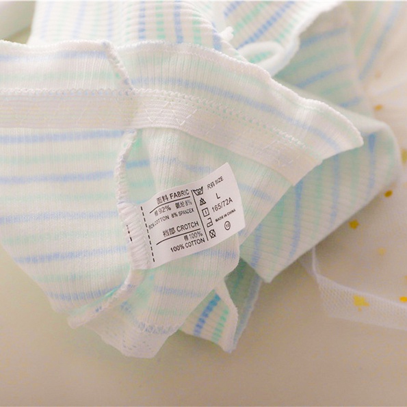 Quần Lót Nữ Kẻ Sọc - Quần Lót Cotton Kháng Khuẩn Đính Nơ Nữ Tính AMYBRA L123
