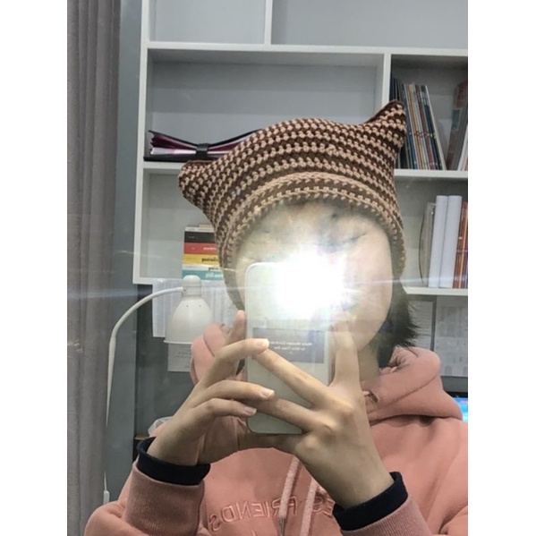 Nón len tai mèo đáng yêu