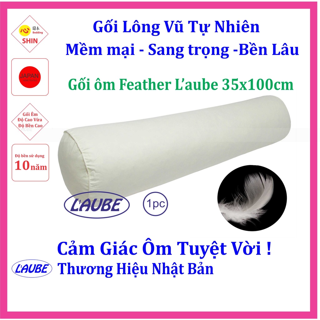 Gối ôm lông vũ Laube Feather 35x100cm