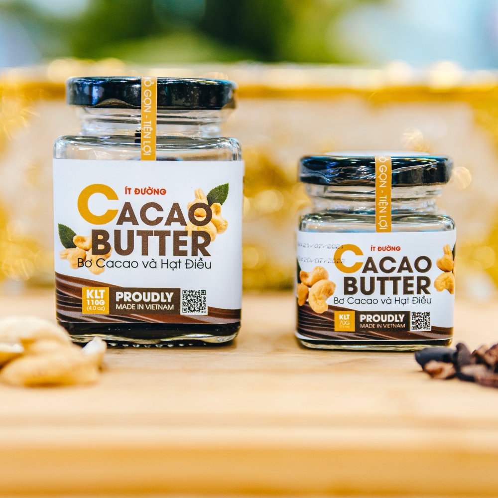 [THƠM NGON] Bơ Cacao Hạt Điều Healthy Nguyên Chất 100% nhỏ gọn, tiện lợi, ăn kèm các loại bánh hạt healthy, mix  kèm sữa