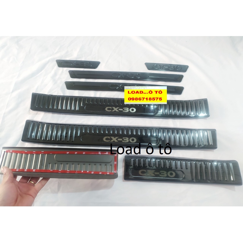 Ốp Bậc Cửa, Nẹp Bước Chân Trong, Ngoài Mazda CX30 2022-2021 Hàng Titan cao Cấp Nhất Thị Trường