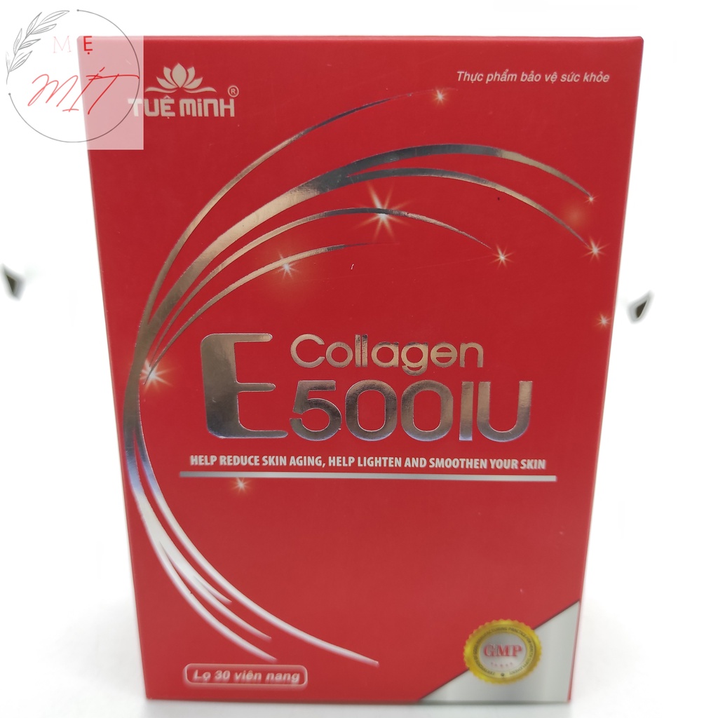 E Collagen 500IU - Hỗ Trợ Làm Giảm Lão Hóa Da - Da Sáng Mịn Lọ 30 viên nang