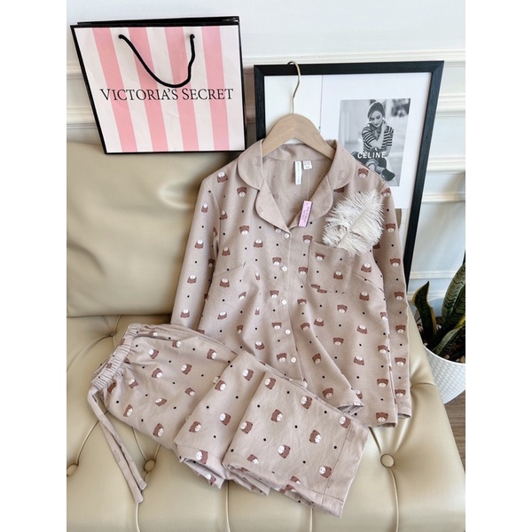Bộ pijama nhung tăm in hoạ tiết | BigBuy360 - bigbuy360.vn