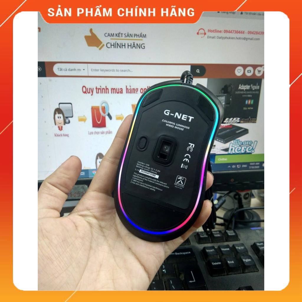 Chuột máy tính gaming Gnet M30 4000dpi led RGB, chuột chơi game dailyphukien