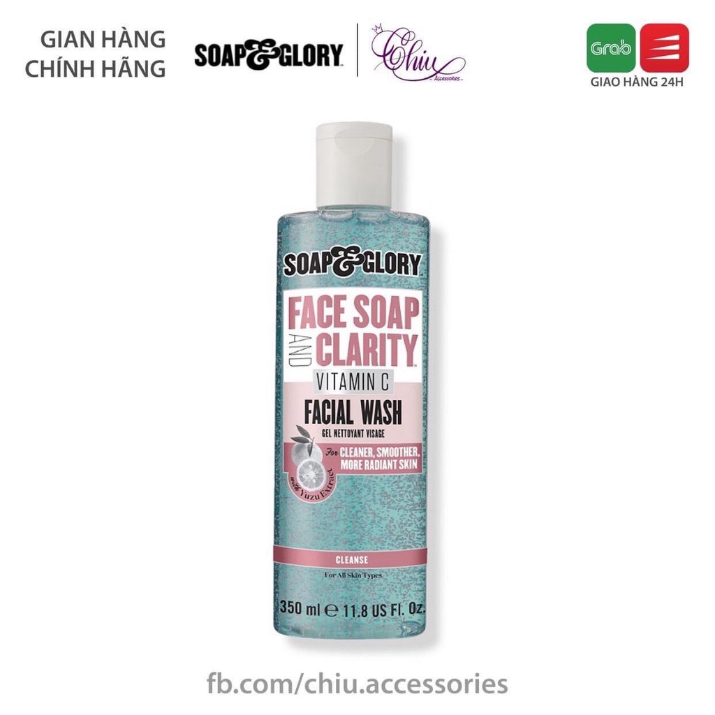 Sữa rửa mặt làm sáng da Soap and Glory Face Soap and Clarity 3 in 1 Daily Vitamin C Facial Wash 350ml