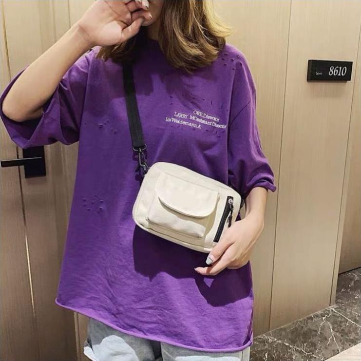 Túi đeo chéo nữ mini, túi bao tử đi chơi vải canvas cao cấp phong cách Hàn Quốc đựng đồ nhỏ gọn tiện dụng