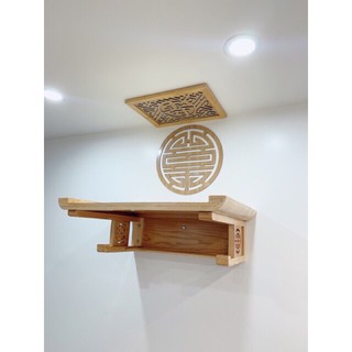 Bàn thờ gỗ sồi 89cm kèm chắn khói