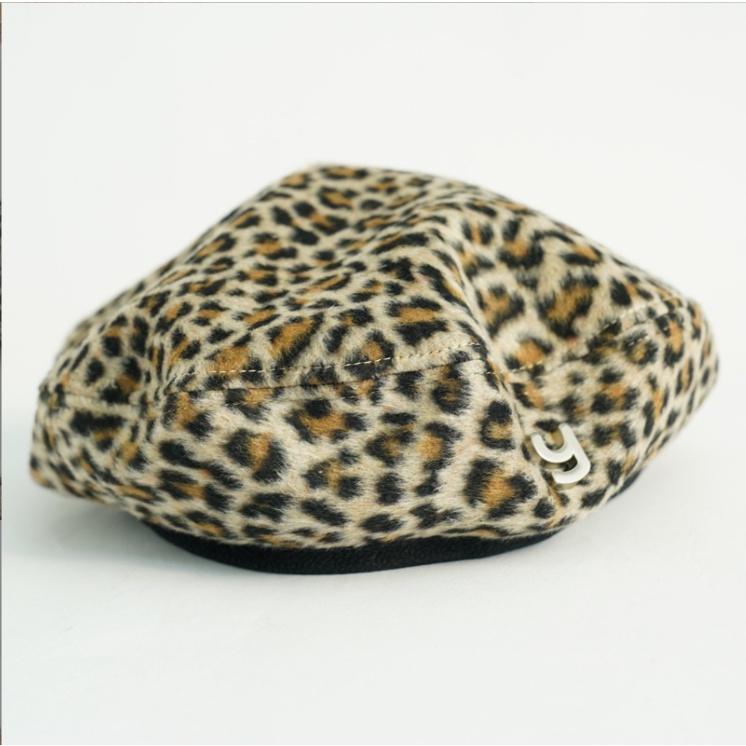 Mũ nồi nữ beret lông da beo cá tính phong cách Hàn Quốc thời trang Thu Đông 2021 SAIGON HAT