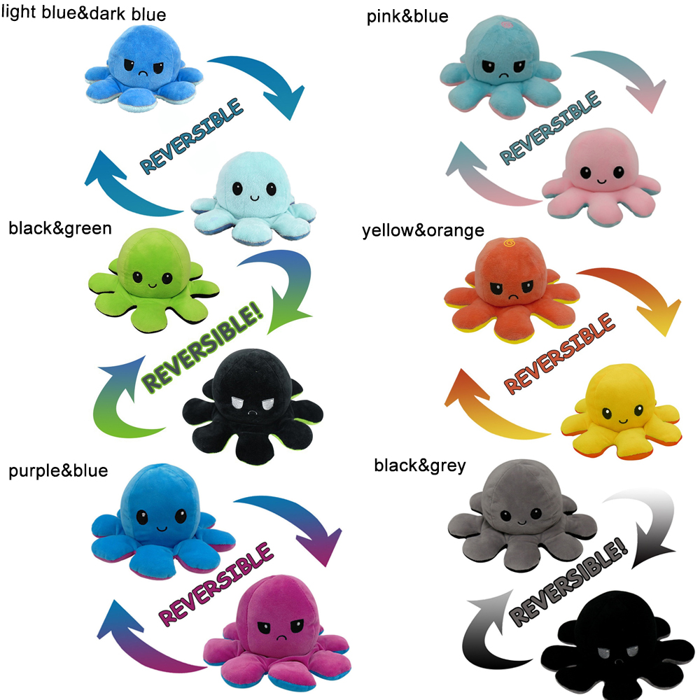 Bạch Tuộc Nhồi Bông Hai Mặt Nhiều Màu Sắc Lật Đật Được