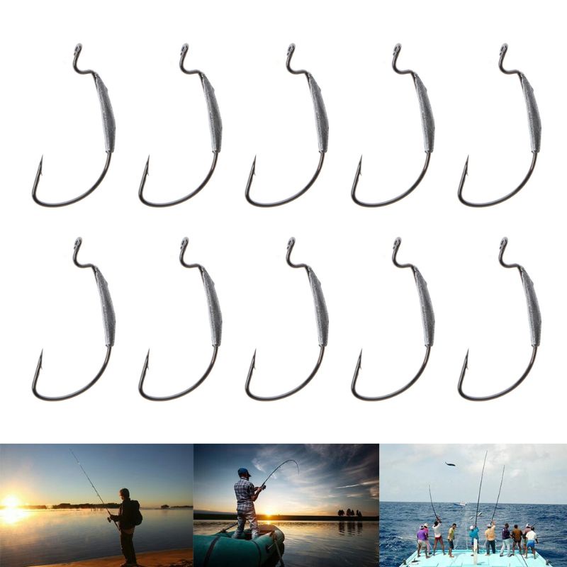 Bộ 10 Móc Câu Cá Sắc Bén Bằng Thép Vonfram