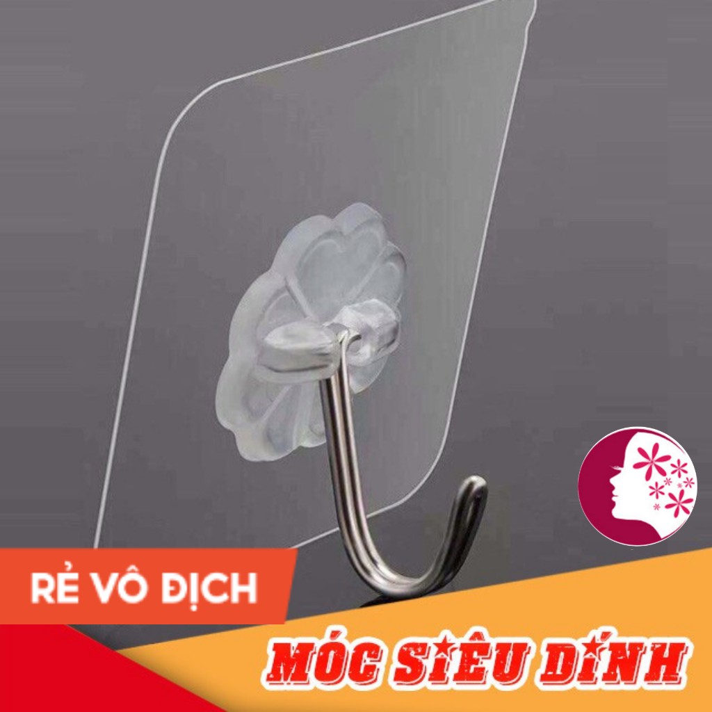 Móc Dán Tường Siêu Dính Trong Suốt Chịu Lực Tốt Chắc Chắn 6x6 cm