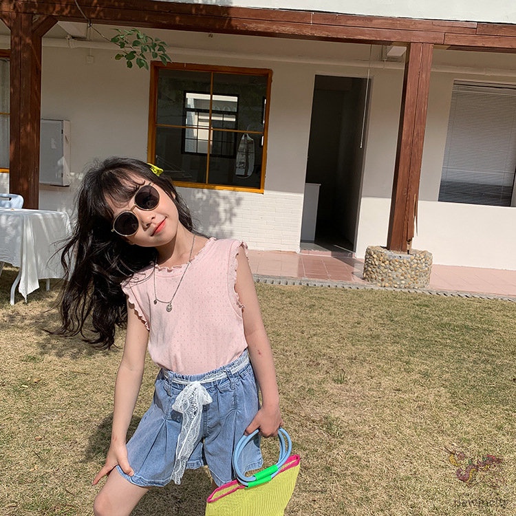 Áo Sát Nách Kiểu Hàn Quốc Thời Trang Mùa Hè Dễ Thương Cho Bé Gái