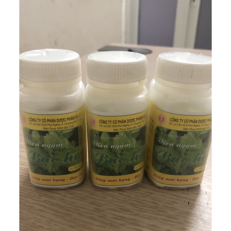 Viên ngậm bạc hà-lọ 150 viên- giúp mát họng, dịu ho