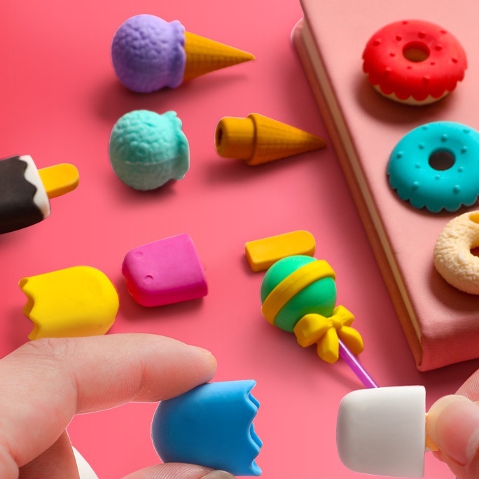 Gôm Tẩy Hình Món Tráng Miệng Hoạt Hình Sáng Tạo Cho Bé