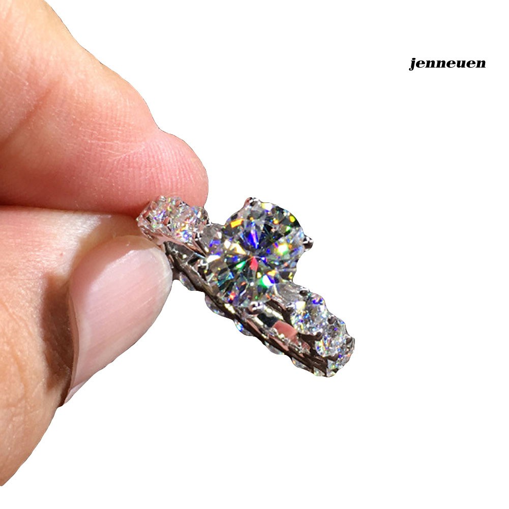 Nhẫn Đính Hôn Đính Kim Cương Giả Lấp Lánh Thời Trang Cho Nữ