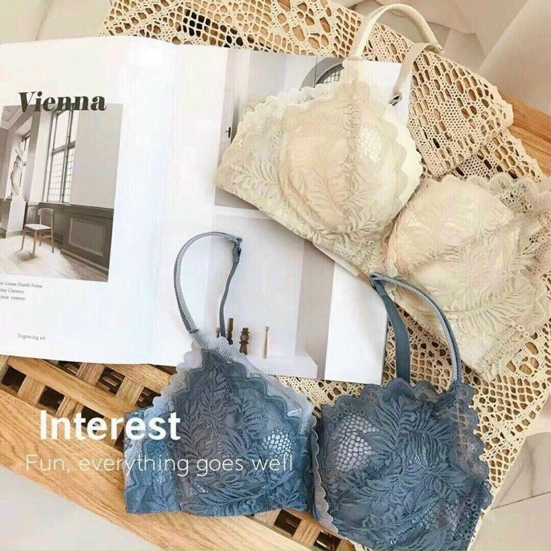 Áo lót ren lá chéo đệm dày nâng ngực cao cấp 6622 diện hè xinh xinh ạvideo thật em tư quay a