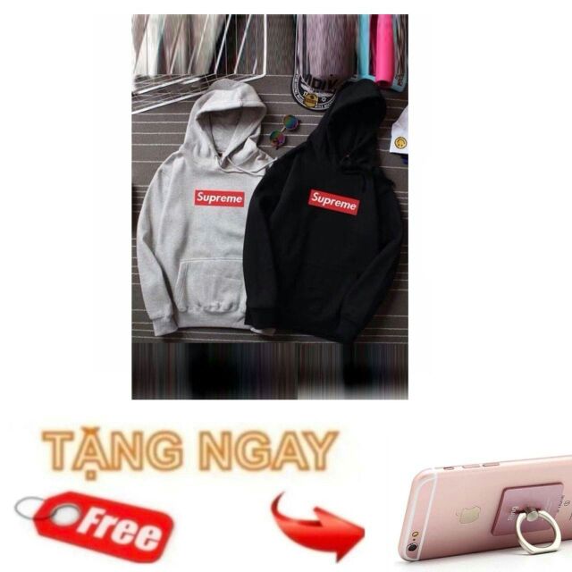 Áo khoác nỉ supreme+ tặng giá đỡ điện thoại