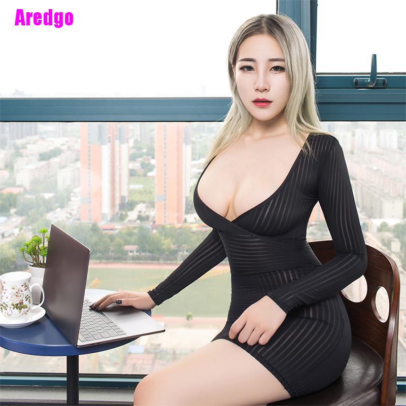 Váy body kẻ sọc xuyên thấu quyến rũ cho nữ