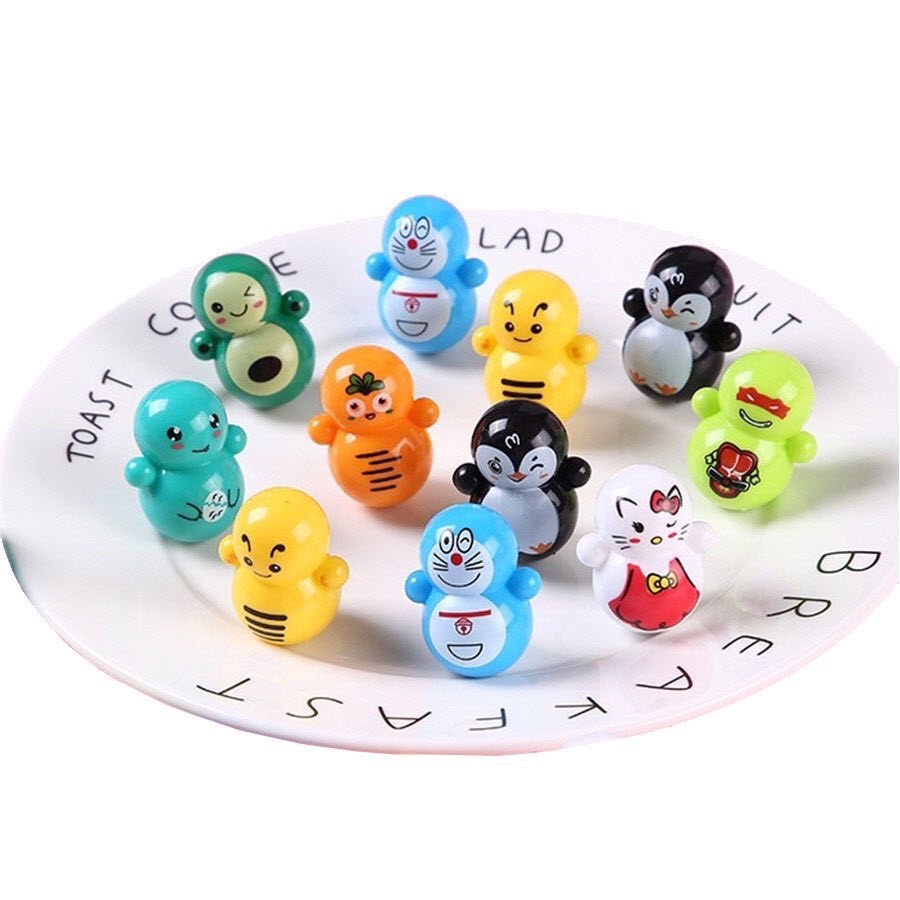 Combo 5 đồ chơi lật đật mini Squid Game, Doraemon, Pikachu, Minion và nhiều mẫu hot trend dễ thương