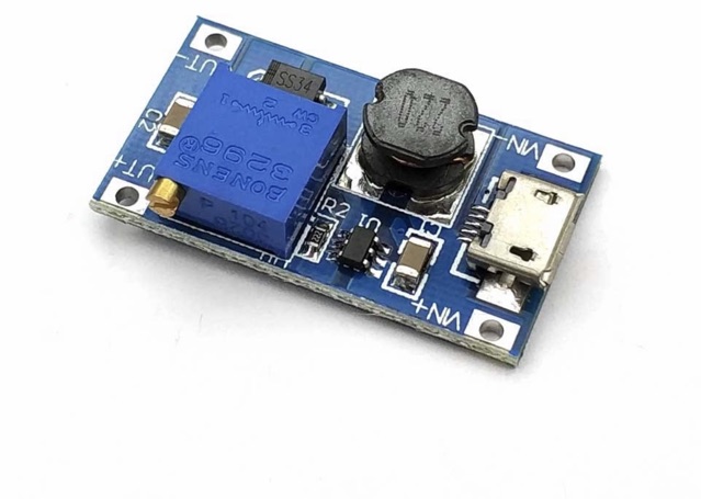 Module tăng áp MT3608 DC-DC 2A với ICRO USB 2V-24V - 5V 9V 12V 28V