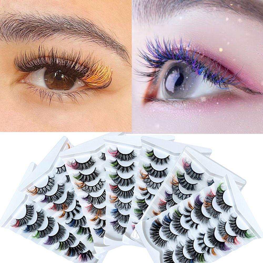 WATTLE Bộ 7 Cặp Lông Mi Giả Nhiều Màu Tự Nhiên