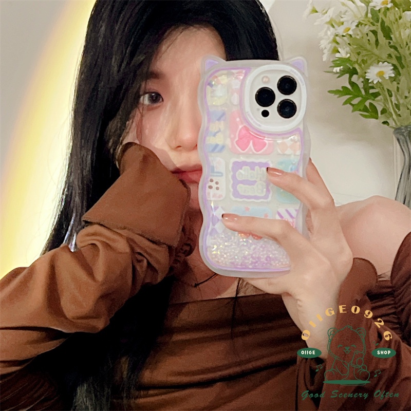 Ốp Điện Thoại TPU Họa Tiết Tai Mèo Phối Hạt Kim Tuyến Lấp Lánh Cho Iphone 13 12 / 11 Pro Max / Xs Max Xr X
