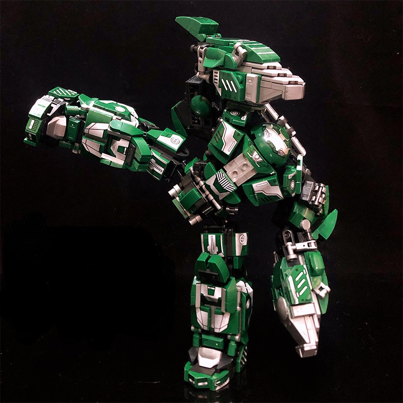 Lắp ráp mô hình Super Heroes Ironman 3D LY 76030 Hulk Buster MK26 màu xanh lá