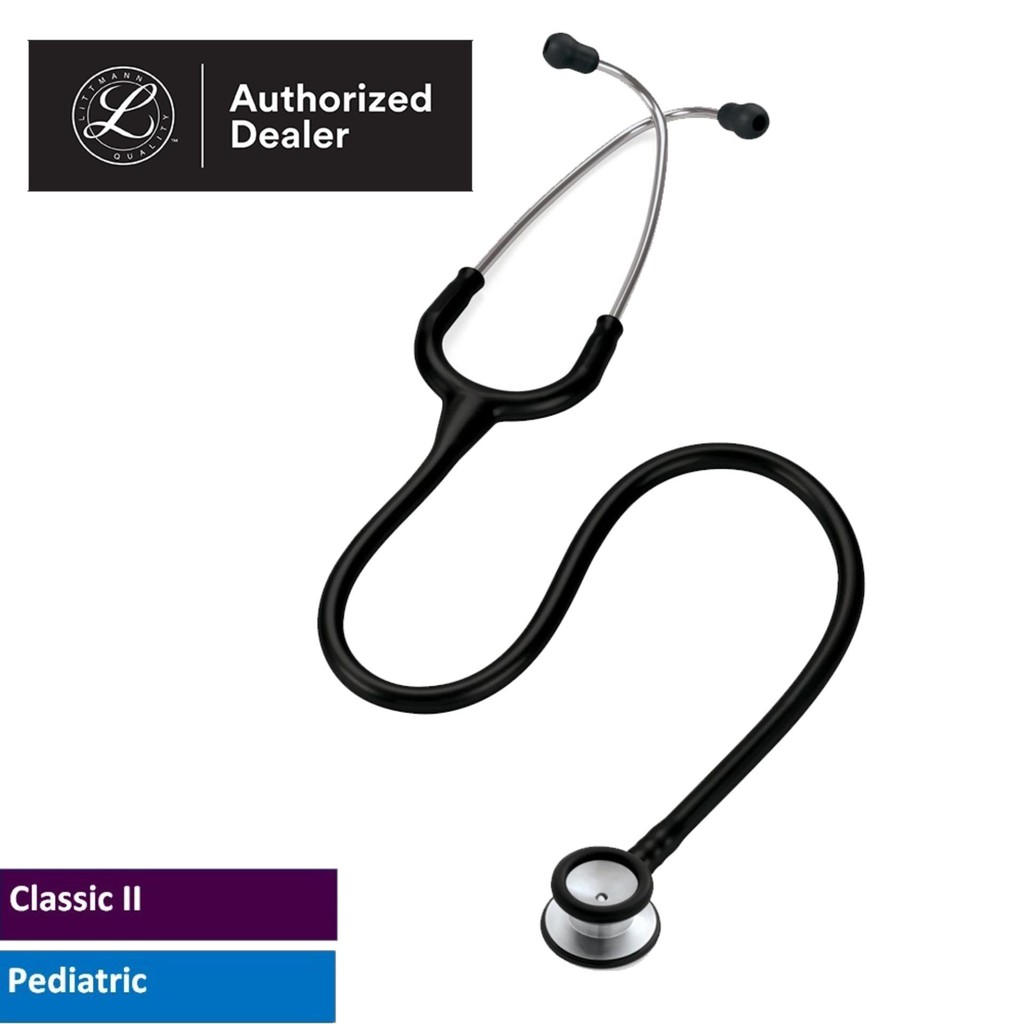 Ống nghe 3M Littmann Classic II Khám Nhi, mặt nghe tiêu chuẩn, dây nghe màu đen, 2113 - Hàng Chính Hãng