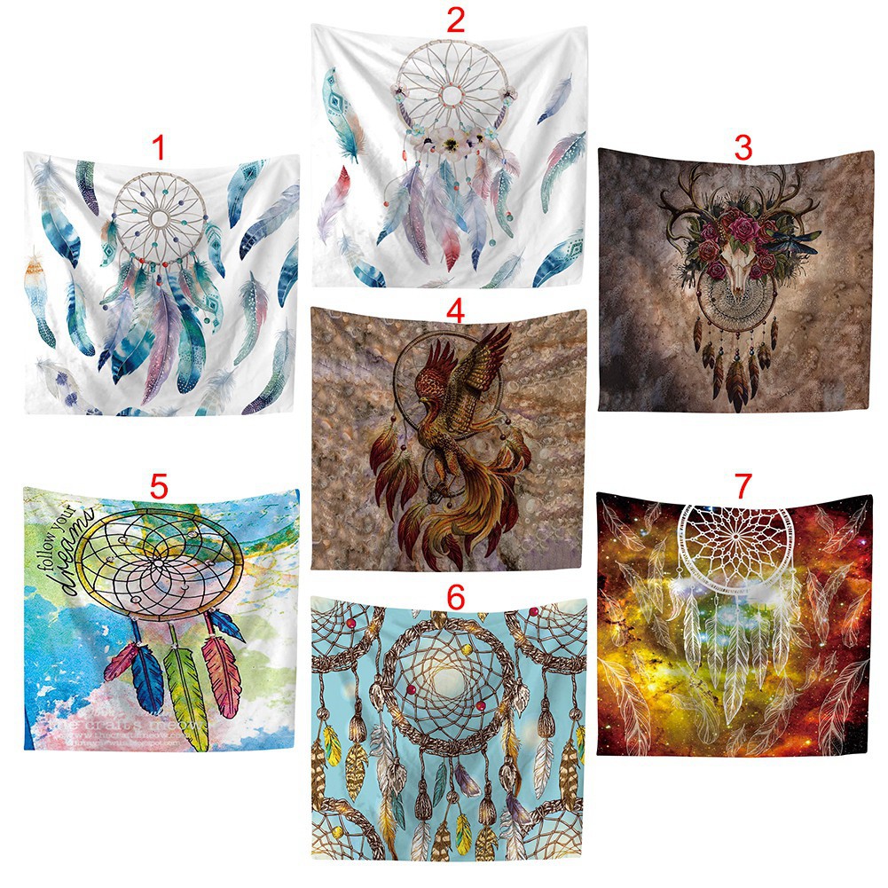 Thảm treo tường trang trí hình lưới bắt giấc mơ phong cách Bohemian