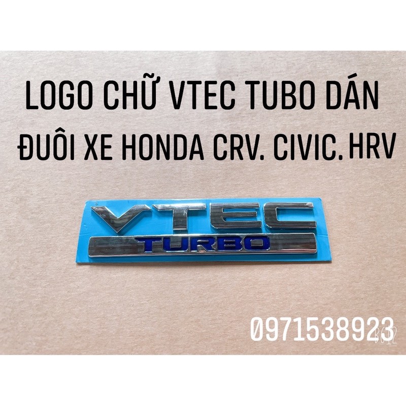 logo chữ CIVIC VTEC TURBO dán đuôi xe civic 2016-2021