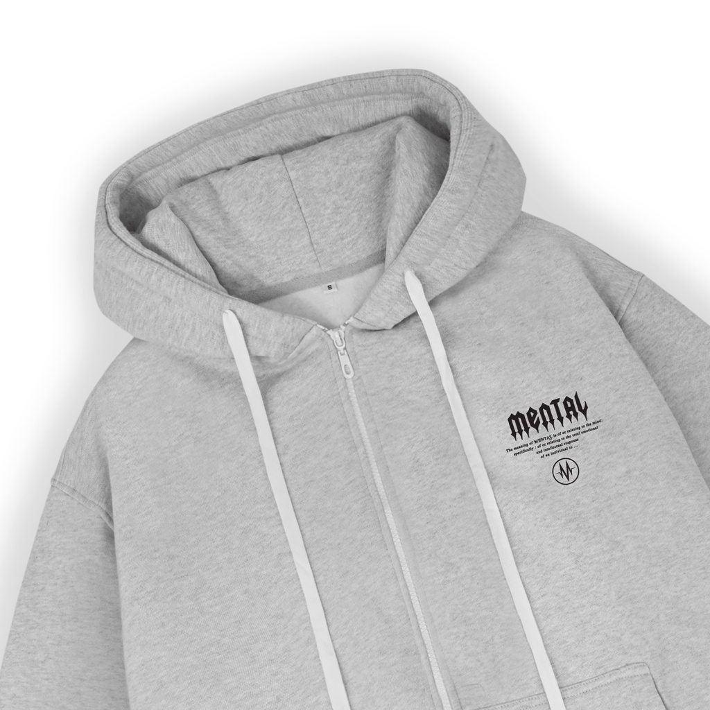 Áo Hoodie Nam Nữ Thời Trang Cao Cấp Zip MENTAL® Gothic Hoodie Zip