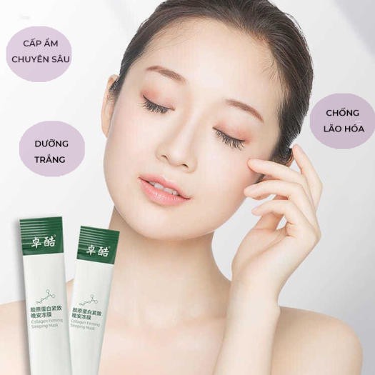 Mặt Nạ Ngủ Collagen thạch giúp căng bóng Bioaqua Collagen dưỡng ẩm nuôi dưỡng cấp ẩm làm trắng chăm sóc da hiệu quả