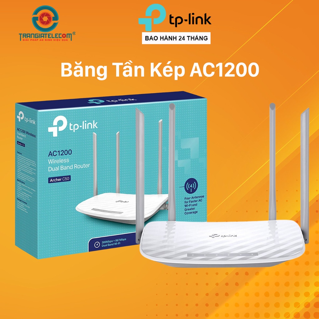 Bộ Phát Wifi TP-Link Archer C50 Băng Tần Kép AC1200Mbps - TRANGIATELECOM