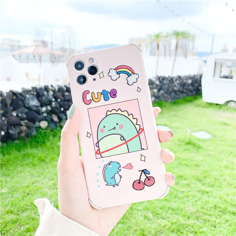 Ốp lưng iphone Dino thêu viền chống va đập 5/5s/6/6plus/6s/6splus/7/7plus/8/8plus/x/xr/xs/11/12/pro/max/plus/promax | BigBuy360 - bigbuy360.vn