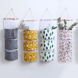 HCM - Túi treo tường 3 ngăn họa tiết gà, lá dương sỉ, cây thông, cá cơm