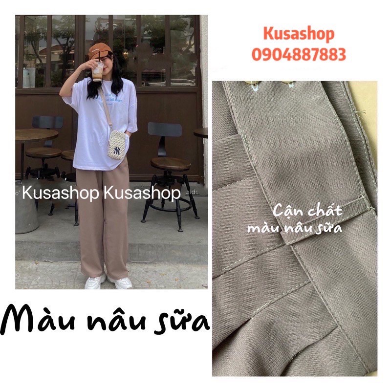 Quần ống rộng Culottes cạp cài khuy lệch Ulzzang 3 màu mới nhất