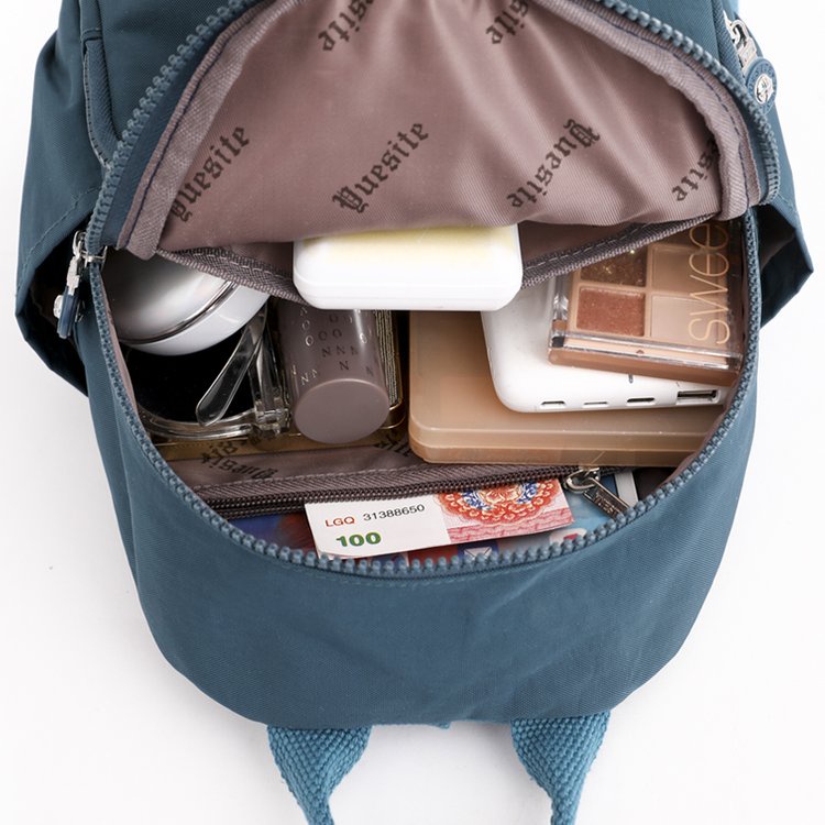 Ba Lô Nylon Siêu Nhẹ Nhiều Ngăn Màu Sắc Đơn Giản Dành Cho Nữ