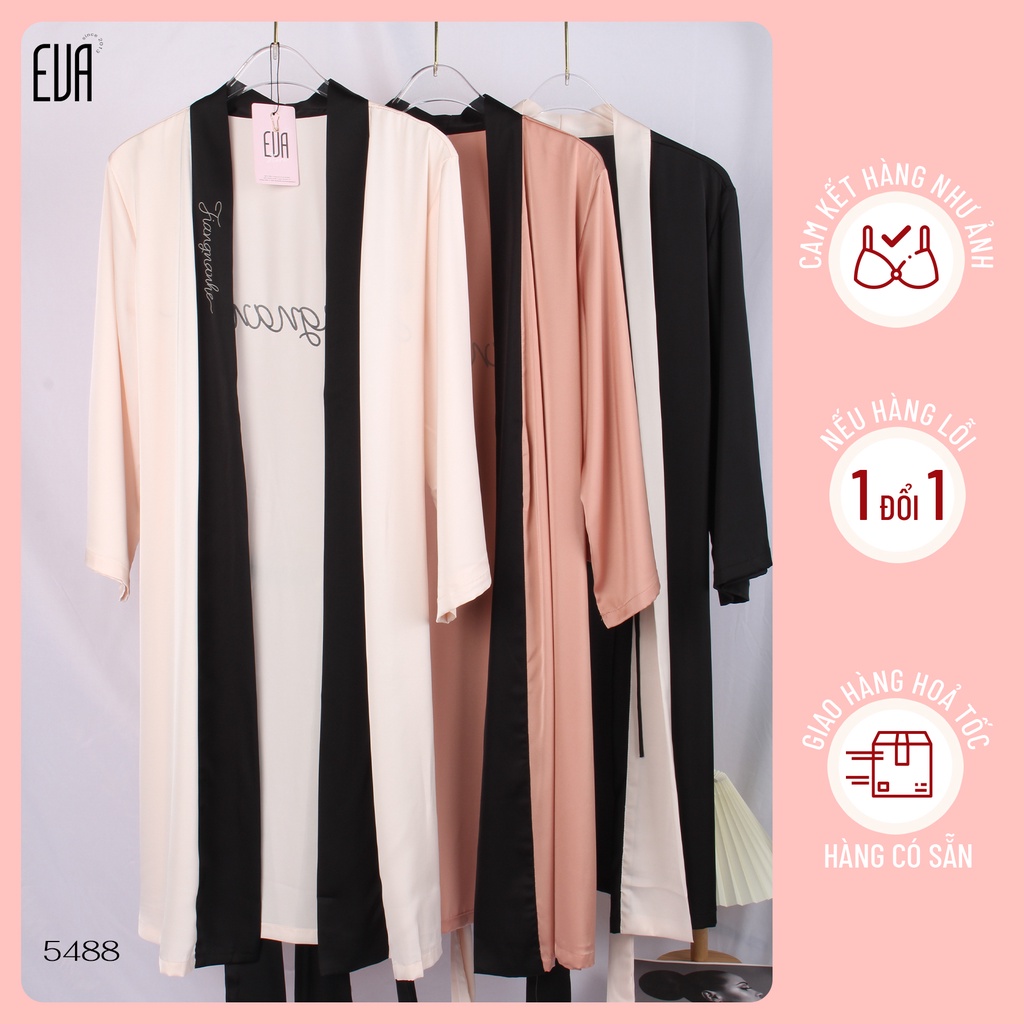 Áo choàng lụa thanh lịch kèm đai rời 5488