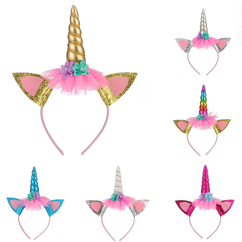 EPOCH 1 Băng Đô Hình Sừng Kỳ Lân Đính Hoa Dễ Thương Cho Bé