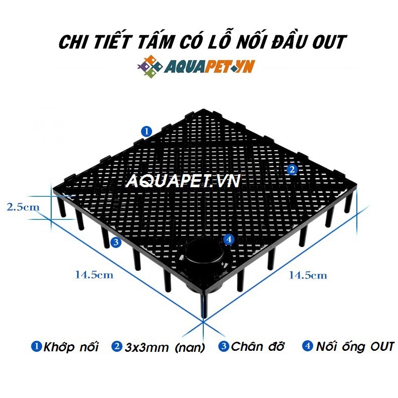 Tấm lọc đáy, ống OUT (Lọc đáy bể cá)