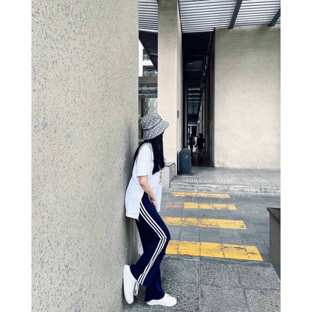 [Nhiều mẫu] Set bộ áo thun rộng và quần ống loe chất thun bozip mang thoải mái dưới 60kg