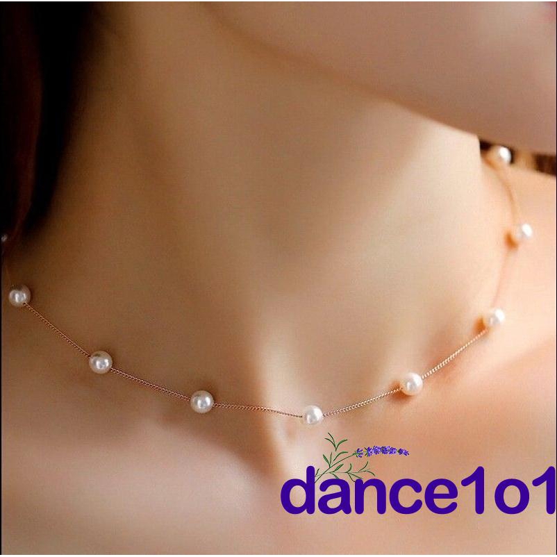Vòng cổ choker chuỗi hạt ngọc trai thời trang cho nữ